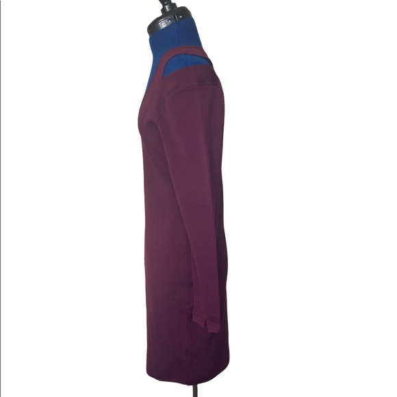 John + Jenn Burgundy Veronica V Neckline Long Sleeve Cutout Body Mini L … - Picture 10 of 14